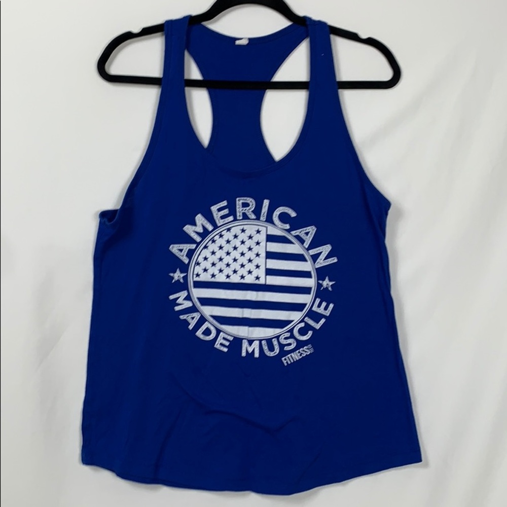 Ideal T blue racer back work out shirt XXL